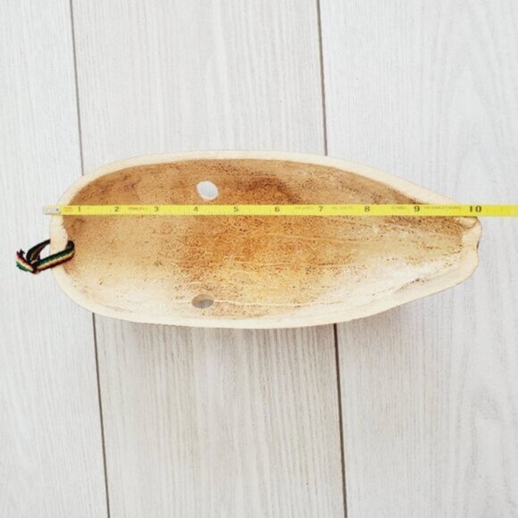 Vintage Handcrafted African Tribal Cat Gourd Mask Wall Decor Handpainted - Picture 4 of 5